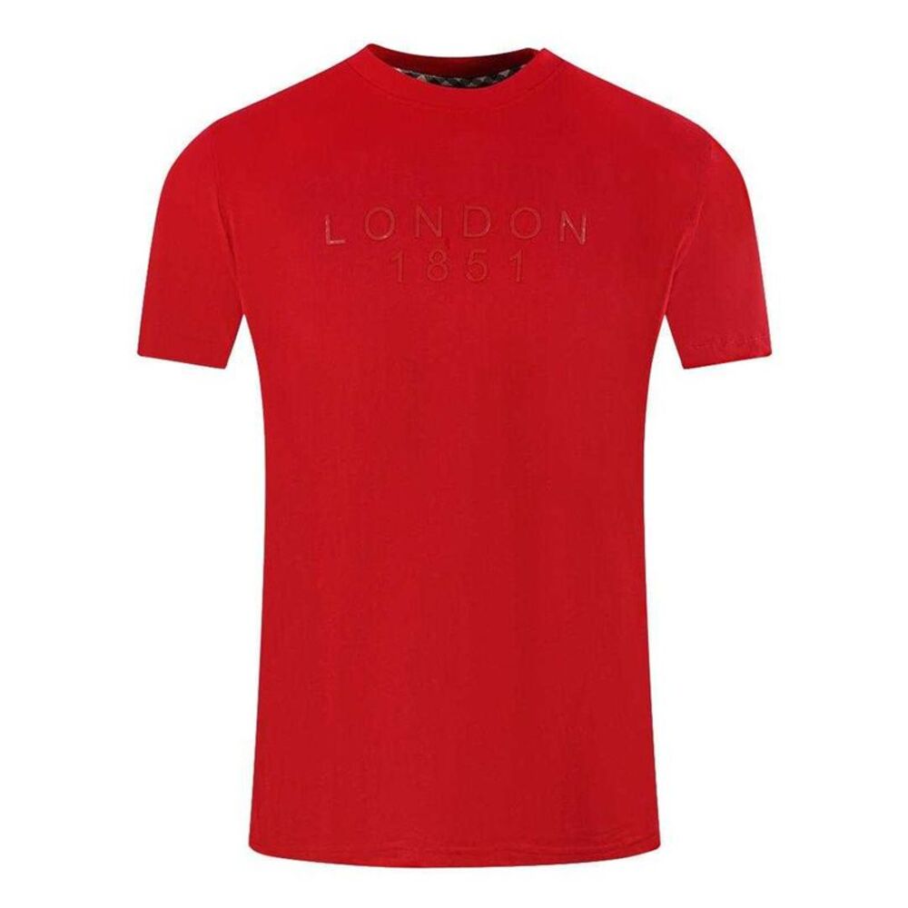Aquascutum Mens London 1851 Logo Taped T-Shirt / Red